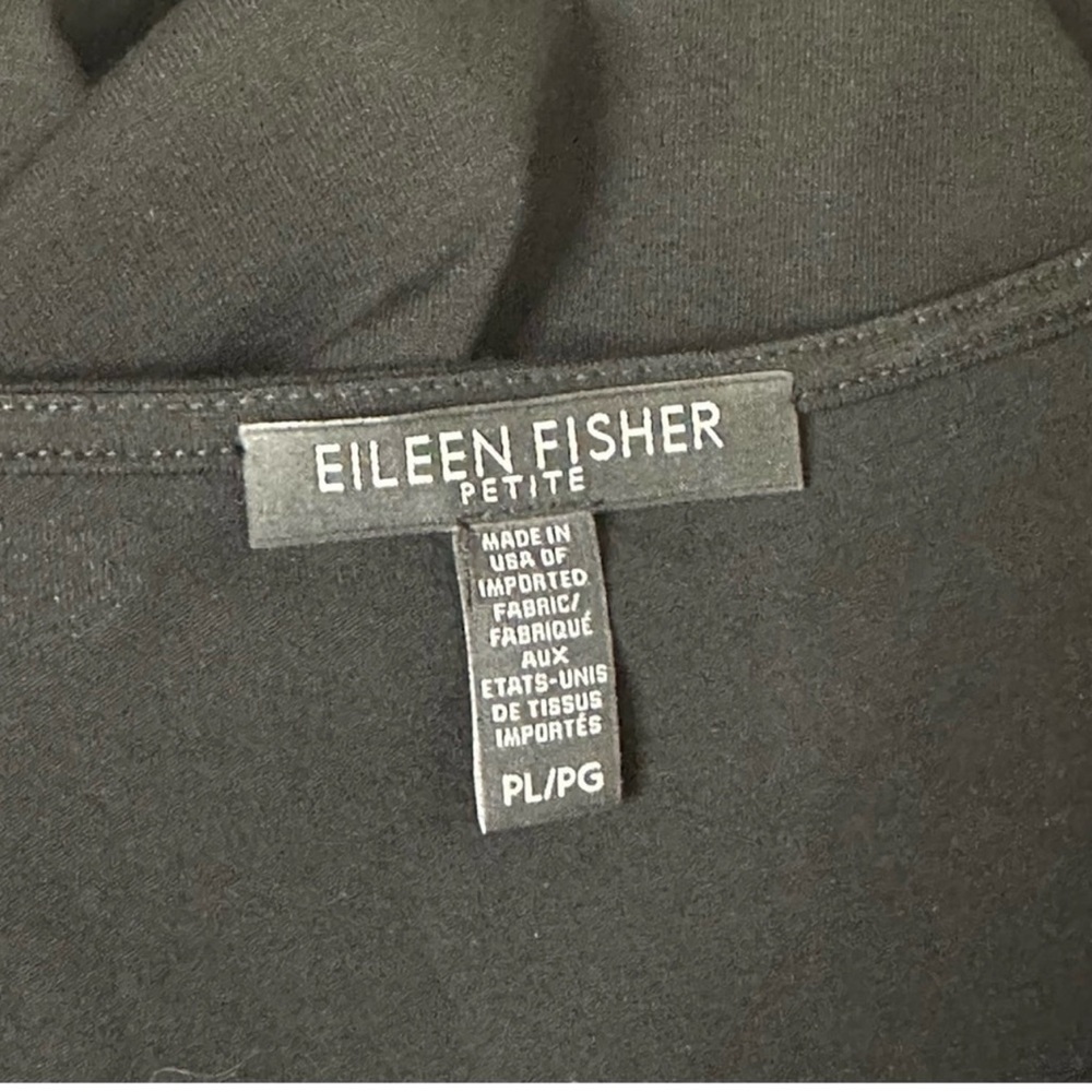 Eileen Fisher Black Sleeveless Viscose Lycra Blend Midi Dress Size Large Petite - Picture 5 of 6